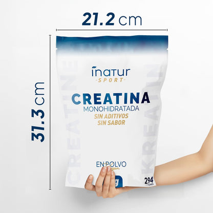 Creatina Monohidratada en polvo 1kg / 294 dosis - 100% Creatina Monohidrato Micronizada - Pura - Sin aditivos - Sin Sabor - Vegana - SIN GLUTEN - Incluye dosificador - Alta solubilidad