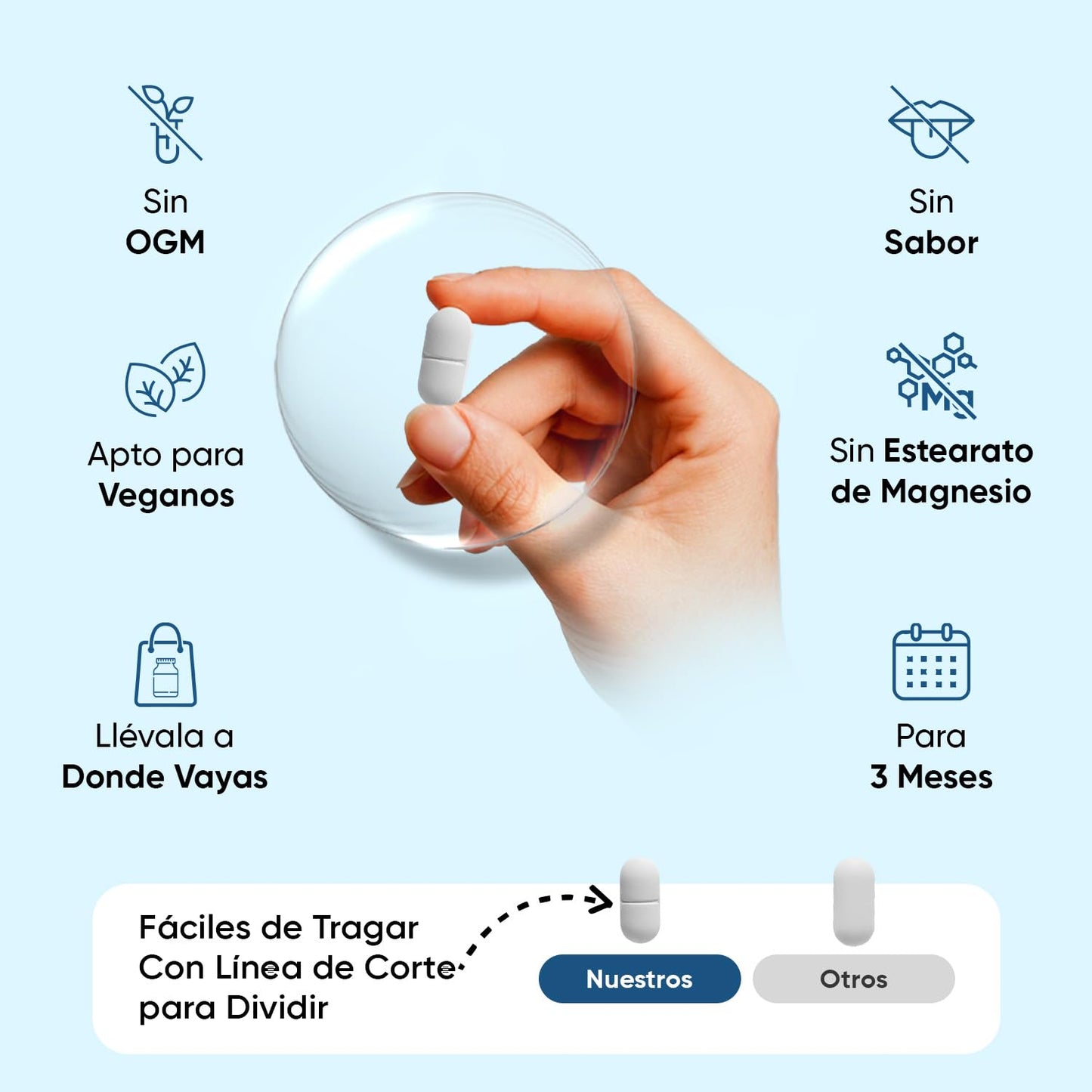 Creatina Monohidratada 3000mg, 270 Comprimidos, 3 Meses de Suministro - Suplemento Deportivo Apto para Veganos, 3 Comprimidos al Día, Sin OGM ni Estearato de Magnesio