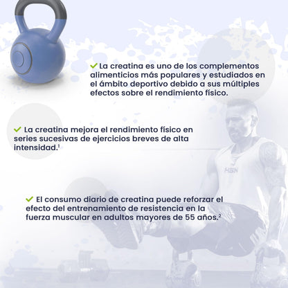 HSN Creatina 100% CREAPURE en Polvo Sin Sabor 500g | 100% Monohidrato de Creatina Micronizada | No Incluye Dosificador | Sin Añadidos y Libre de Contaminantes | No-GMO, Vegano, Sin Gluten