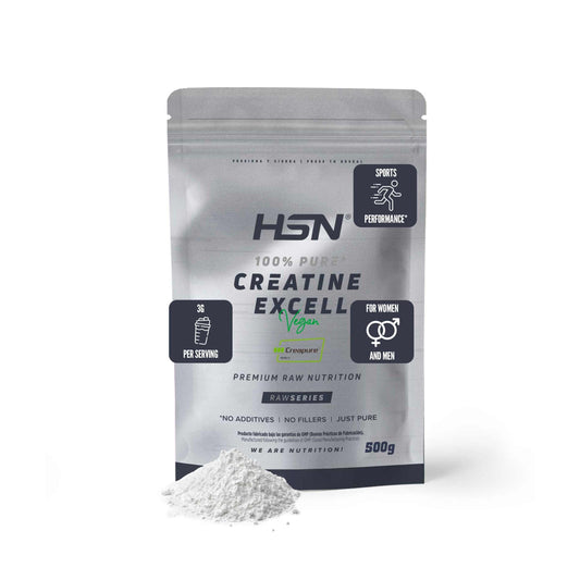HSN Creatina 100% CREAPURE en Polvo Sin Sabor 500g | 100% Monohidrato de Creatina Micronizada | No Incluye Dosificador | Sin Añadidos y Libre de Contaminantes | No-GMO, Vegano, Sin Gluten