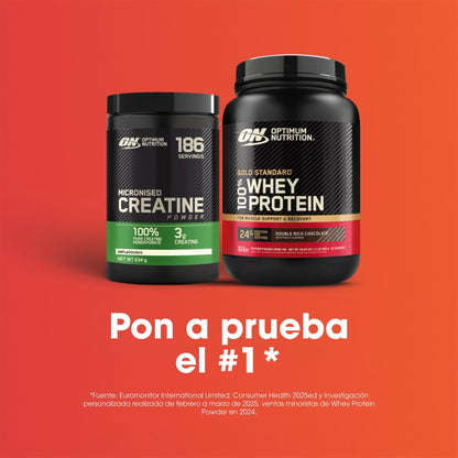 Optimum Nutrition Creatina Micronizada en Polvo, Sin Sabor, 634g, 186 Servicios
