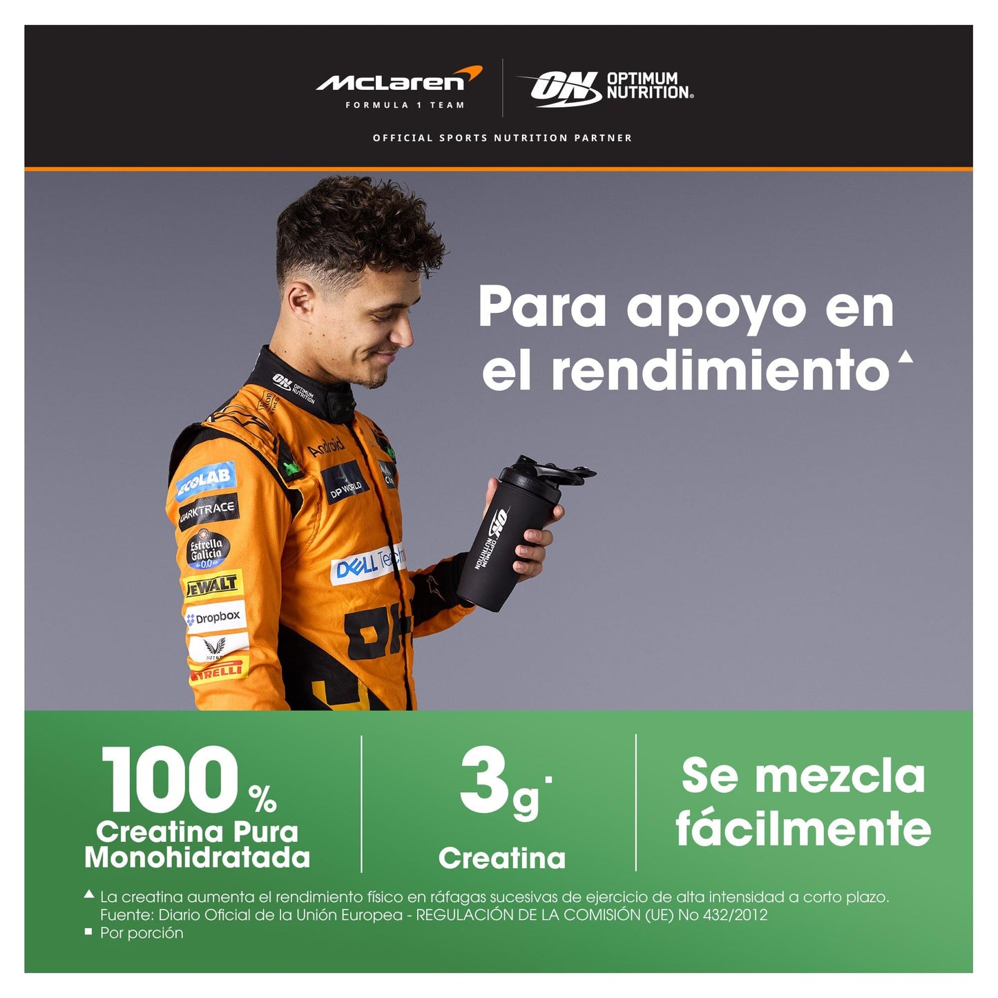 Optimum Nutrition Creatina Micronizada en Polvo, Sin Sabor, 634g, 186 Servicios